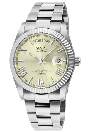 West Village Automatic Gevril Sellita SW240 Swiss Made Automatic Watch Ivory magnify date sapphire crystal | Ivory Dial