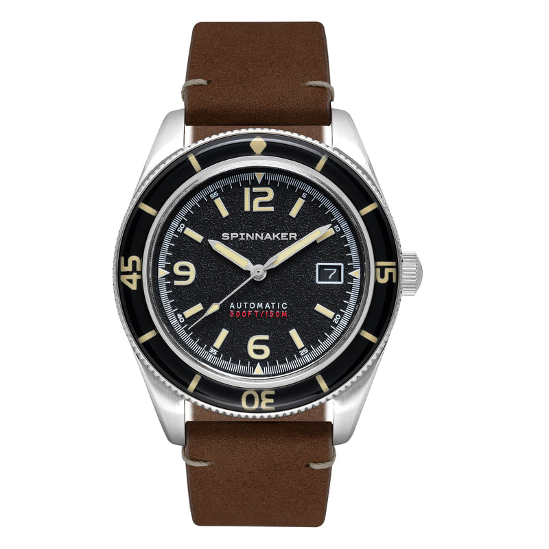 Fleuss Black / Brown / Leather | Black Dial