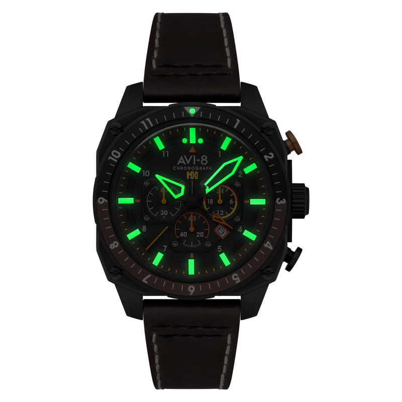 ATLAS DUAL TIME CHRONOGRAPH BLACK / LEATHER | Black Dial