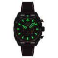 ATLAS DUAL TIME CHRONOGRAPH BLACK / LEATHER | Black Dial
