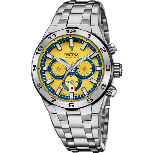 Chrono Bike Yellow / Stainless steel Yellow Dial