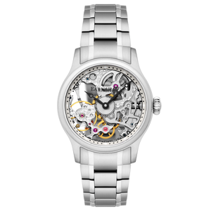 Bauer Mechanical Skeleton Silver / Stainless Steel Silver Dial