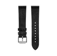 STRAP, 22mm, LEATHER, CROSS HATCH, BLACK, STEEL BUCKLE, XL ITALIAN LEATHER, CROSS HATCH