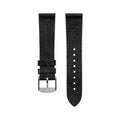 STRAP, 22mm, LEATHER, CROSS HATCH, BLACK, STEEL BUCKLE, XL ITALIAN LEATHER, CROSS HATCH