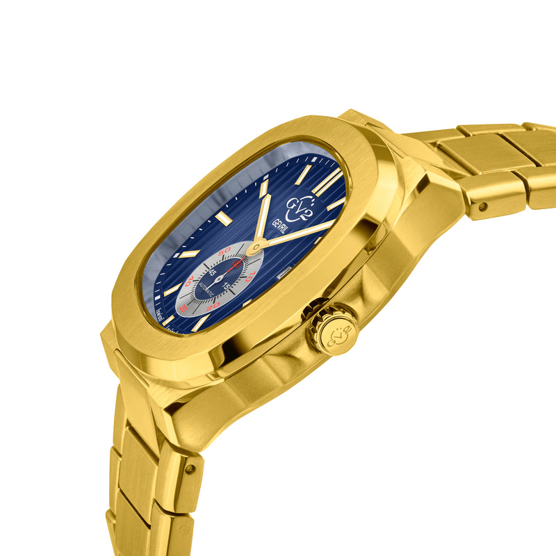 Potente IP Gold/Blue Dial,IP Gold band, Swiss Automatic Dress Watch | Blue Dial