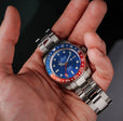 Deep Marine Explorer II Swiss Automatic Blue/Red Bezel| Blue Dial