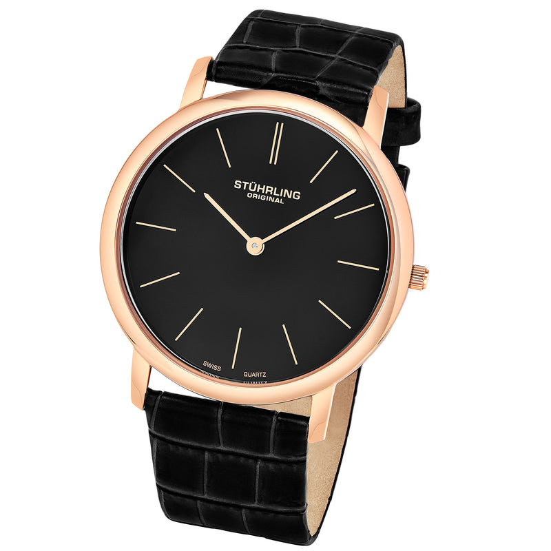 Symphony Black/Leather/Black Dial/Rose/Rose  Case 601.3345K1 | Black Dial