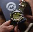 Fano Retrograde Green / Nylon Strap | Green Dial