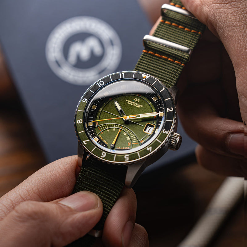 Fano Retrograde Green / Nylon Strap | Green Dial