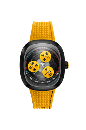 Tri-star Orbit Automatic Limited Edition Yellow / Rubber Strap | Yellow Dial