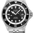 Wall Street Gevril Swiss Made SW200-1 Steel Rotating Black Ceramic Bezel , 316L case, Black Dial | Black Dial