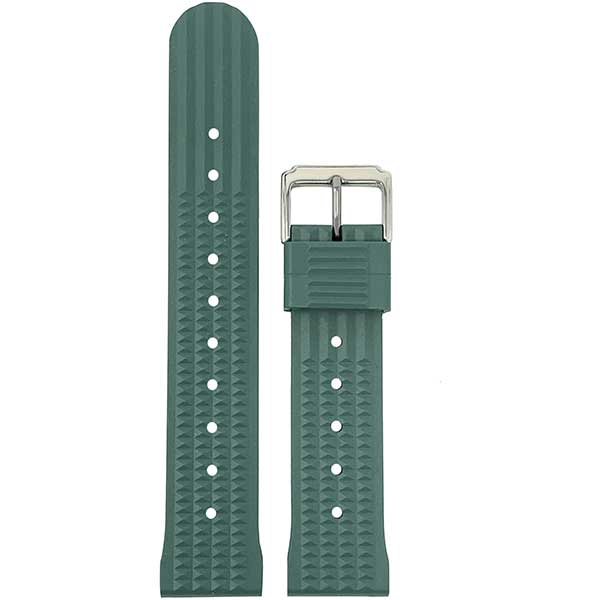2 Pack - Vintage Rubber Diver Watch Bands ��� Tropical and Waffle Green, 20mm |  Dial