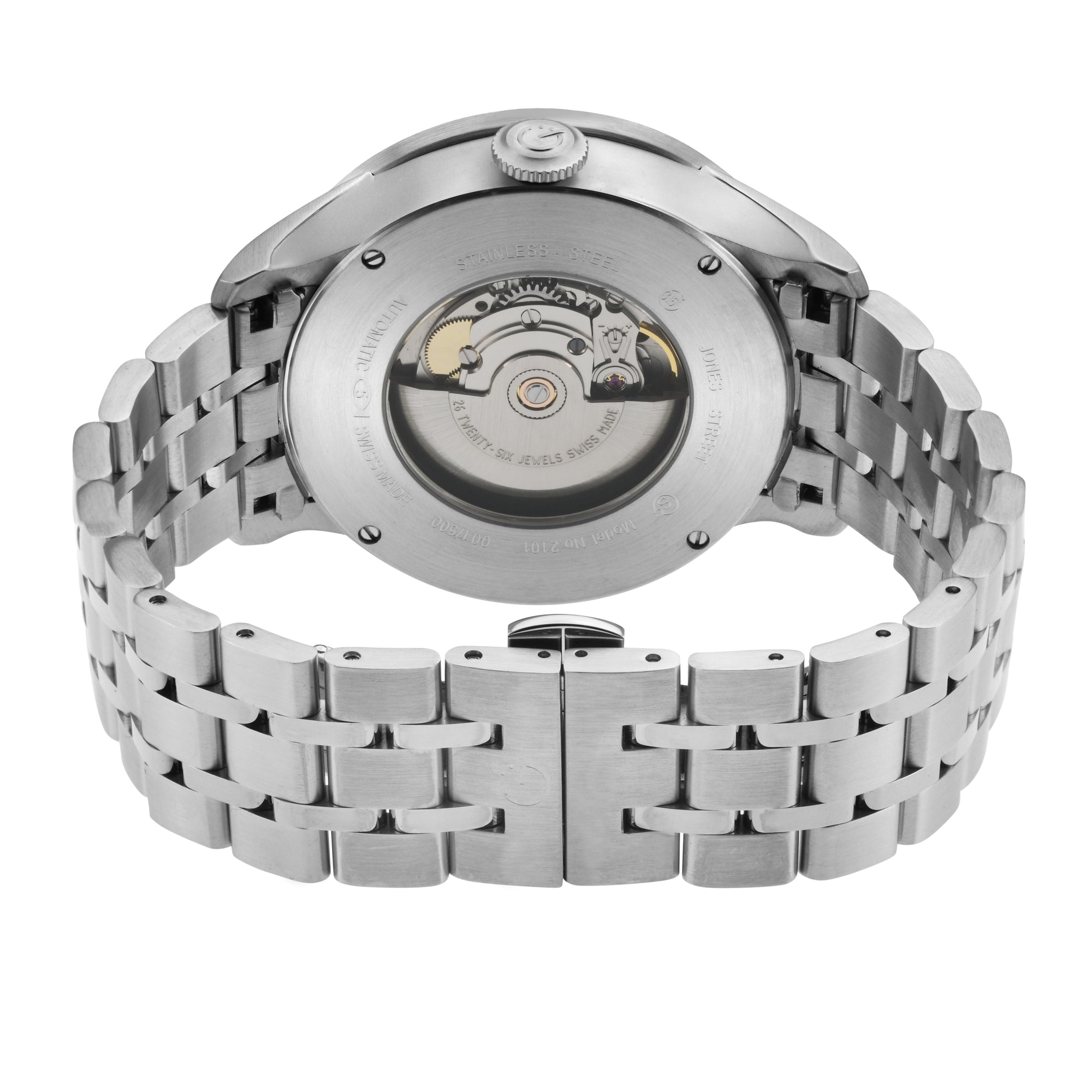Jones Swiss automatic SW200 single handed watch Gray Silver | Gray Dial