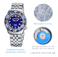 EVO Meteorite Swiss Automatic Limited Edition Titanium Damascus Bezel - Blue | Dark Blue Dial