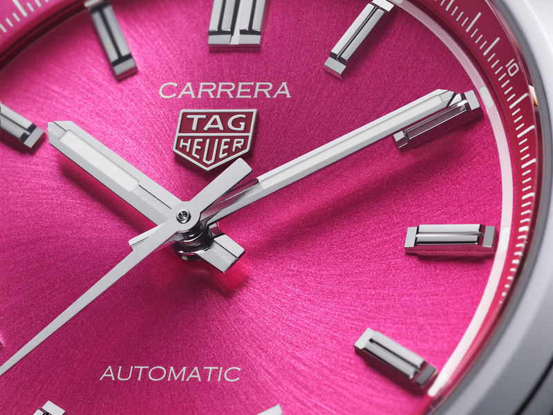 TAG HEUER CARRERA DATE 36MM, W/R 50M, STEEL CASE & BRACELET, PINK DIAL Pink Dial | Pink Dial