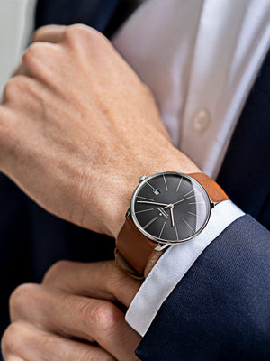 Meister Fein Automatic Black Dial / Brown Leather Strap Black Dial