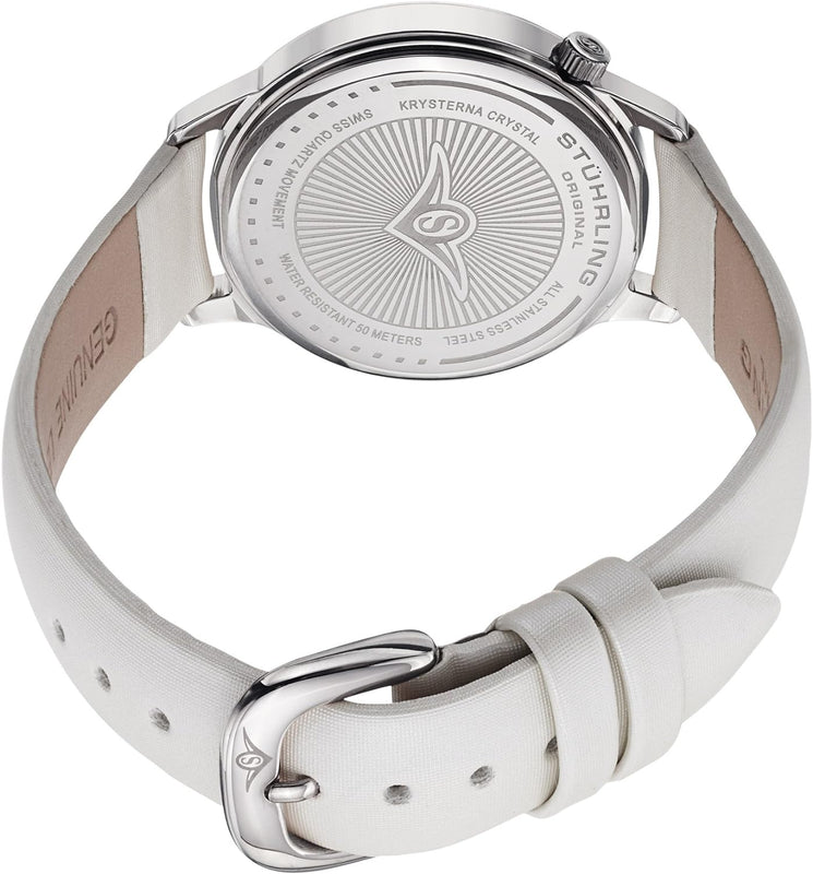 Vogue-336 White Leather | Silver Dial