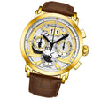 Monaco Brown/Leather/White Dial/Gold Case | White Dial