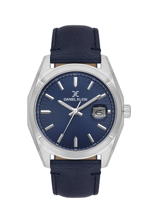 Premium Gent Classic Leather Silver / Blue Dial Blue Dial