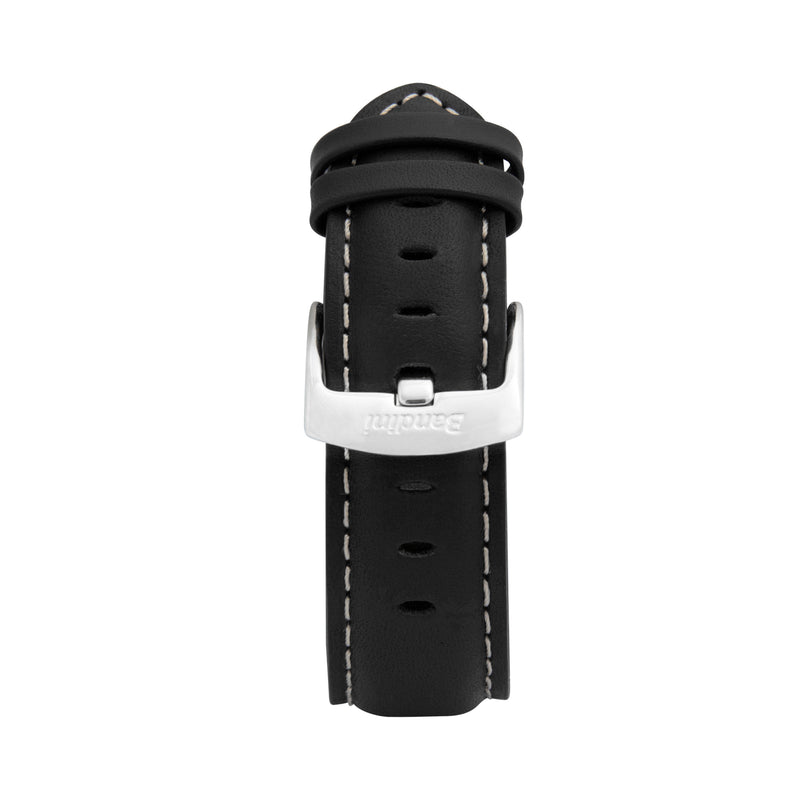 Classic Leather Band with Stitch for Apple Watch Series 8/7/6/5/4/3/2/1/SE Black (38mm | 40mm | 41mm) |  Dial