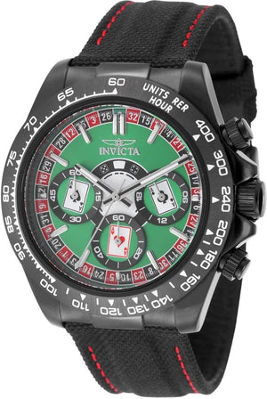 Speedway Chronograph Multicolor Dial / Black Nylon - Leather Strap Green, Red and Black Dial