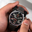 Coningham Chronograph Black / Leather | Black Dial