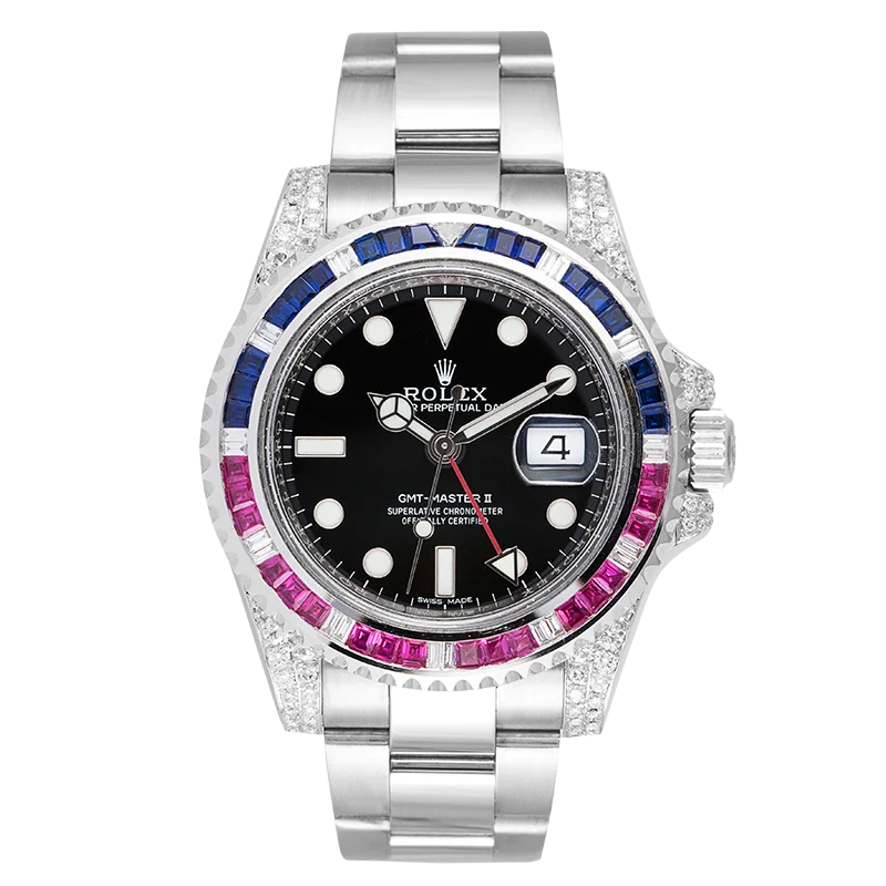GMT-Master II White Gold and Ruby Bezel  - Pre-Owned | Black Dial