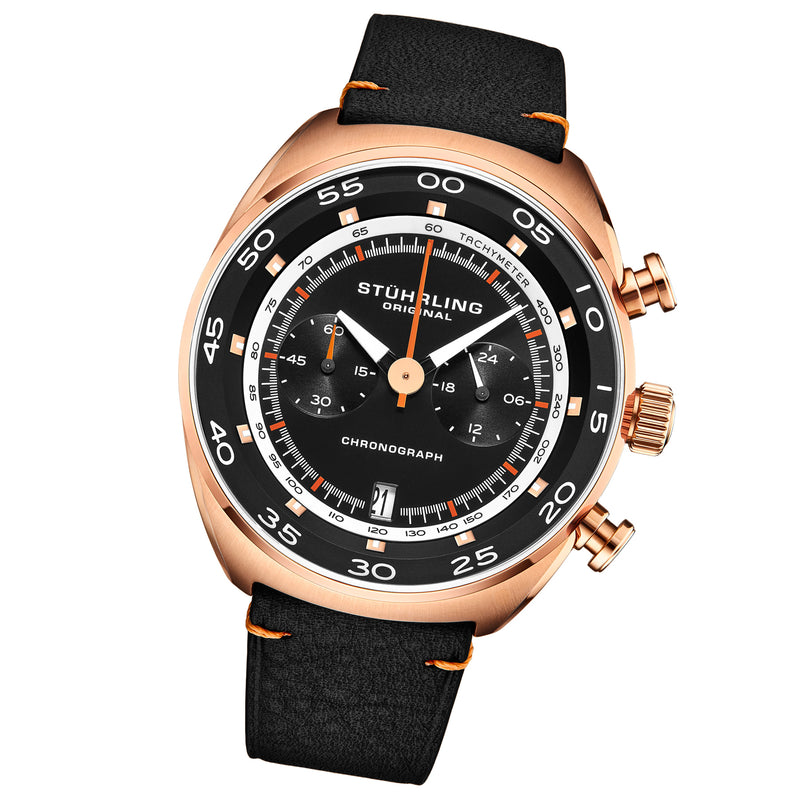 Monaco Black/Leather/Black Dial/Gold Case | Black Dial