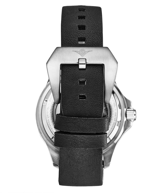 Swiss Automatic Depthmaster Heritage 883H 42mm Diver Black/Leather | Blue Dial