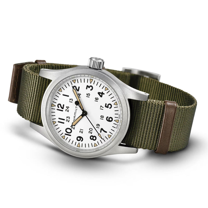Khaki Field White / Fabric | White Dial