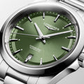 Conquest Silver/Green Sunray Green Dial