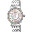 Marsala GV2 Women's Diamond Swiss Quartz Watch, White MOP dial, 8 Diamonds, SS Bracelet | White Dial