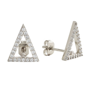 Lupine Stud Earrings 18k White Gold