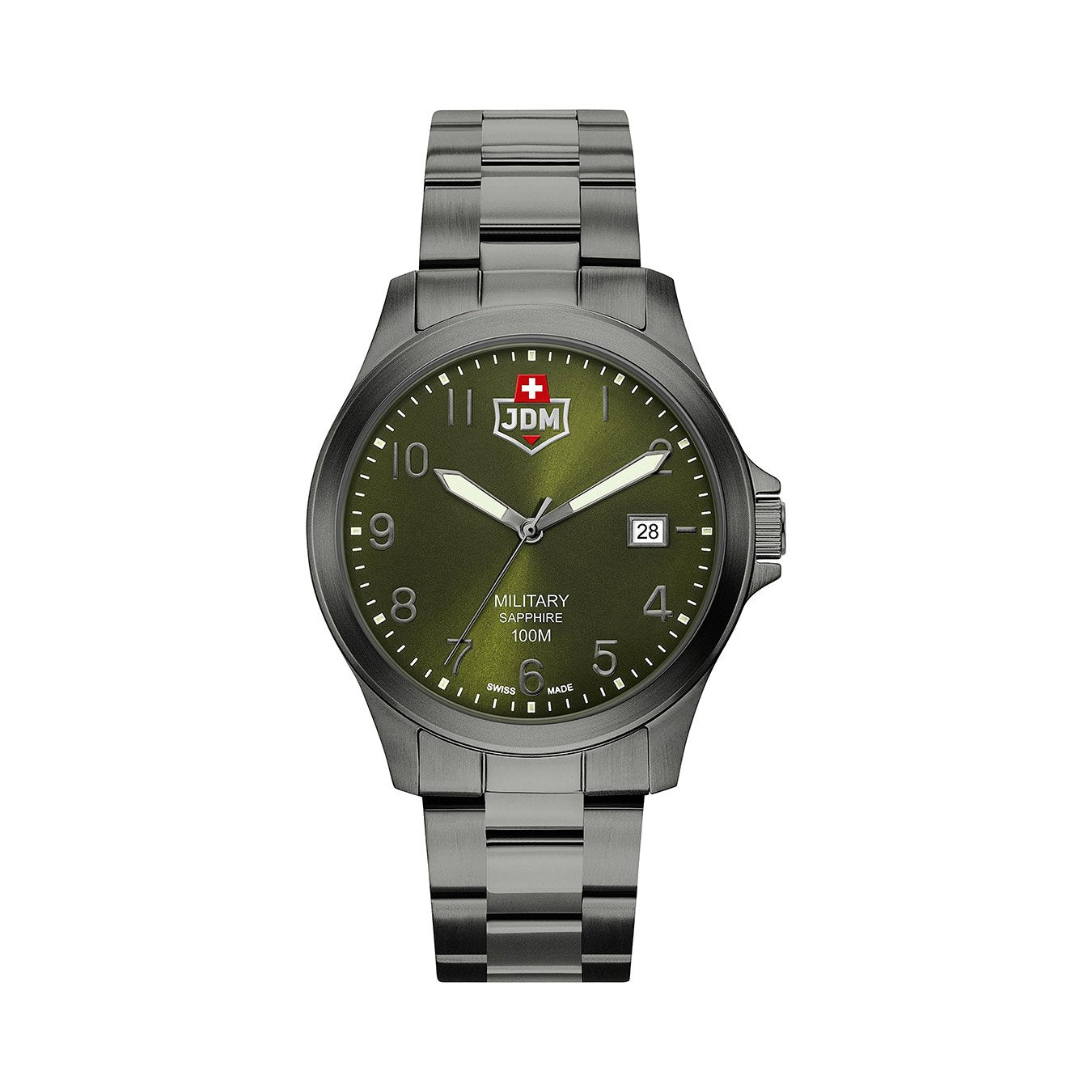 JDM Military Alpha I Ronda 515 Movement Green Dial JDM-WG001-08