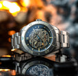 Croft 42 Skeleton Automatic Black / Sandblasted Stainless Stainless Steel | Black Dial