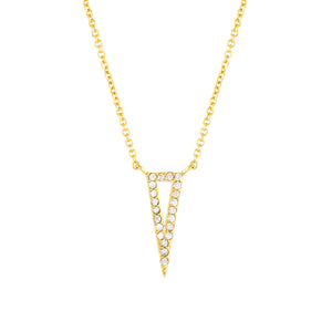 Elegant Confetti Women's 18K Yellow Gold Plated CZ Simulated Diamond Triangle Pendant Necklace 18k Yellow Gold