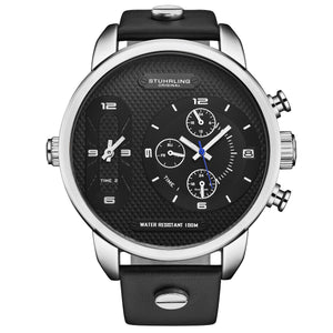 Global GMT Japanese Quartz 52mm Black/Silver | Black Dial