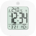 Compact Alarm Clock with Temperature and Date Clock, LCD, Alarm, Mini, White (25/50)