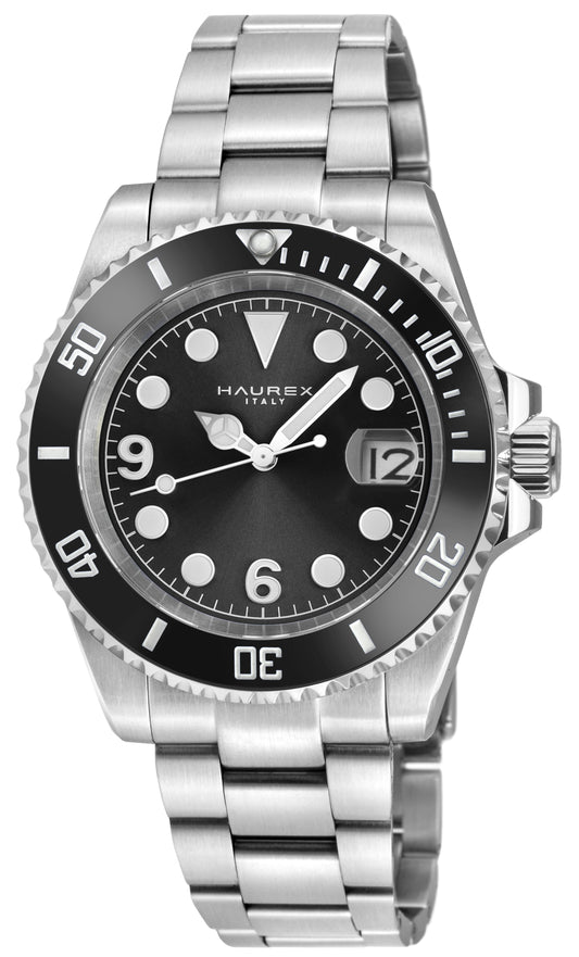 Barracuda 316L Case, Black Sunray Dial, Ceramic Bezel, 316L Stainless Steel Bracelet Black Dial