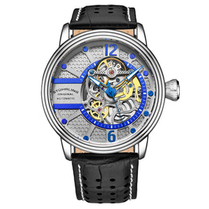 Legacy Black/Silver/Blue Leather | Silver Dial