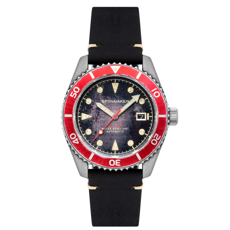 Wreck Red Ring & Gray / Leather | Black Dial