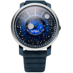 NASA Trappist-1 Sapphire Neutron Star silver/blue silicone strap | Blue Dial