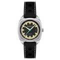 Buxton Automatic Black/ Black Leather | Black Dial
