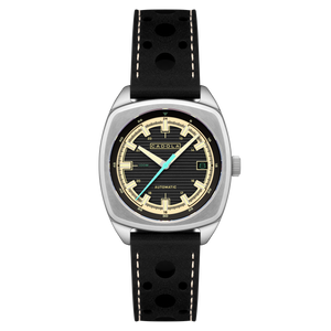 Buxton Automatic Black/ Black Leather | Black Dial