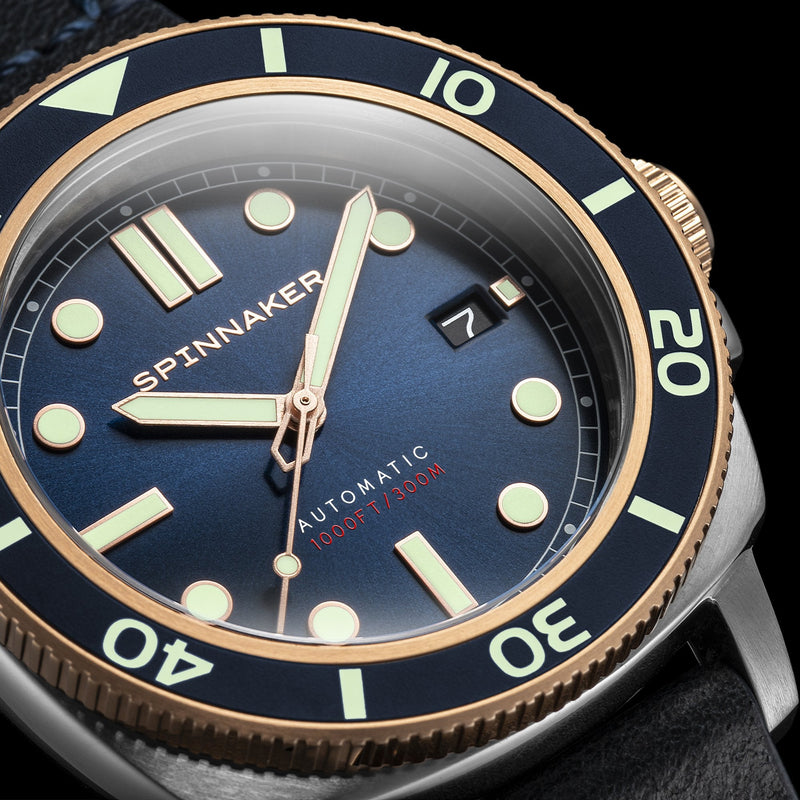 Spinnaker Hull Diver Automatic Blue / Leather | Blue Dial