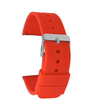 SIL.100 | Quick Release Slim Soft Rubber Silicone Watch Band - 22mm, Red 22mm / Red |  Dial