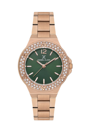 29mm Ladies Metal Watch Gemstones - DK13618 Rose Gold / Green Dial Gray Dial