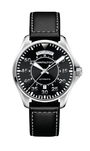 Khaki Aviation Pilot Day Date Auto Black / Leather