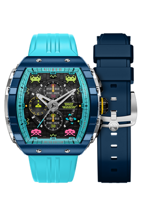 Magellan Chronograph Space Invaders Limited Edition Blue / Rubber | Blue Dial