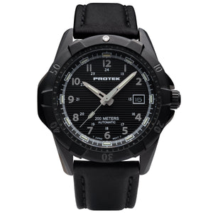 STEEL DIVE AUTOMATIC 2200 SERIES STEEL IP GUN CASE/BLACK DIAL/BLACK STRAP | Black Dial